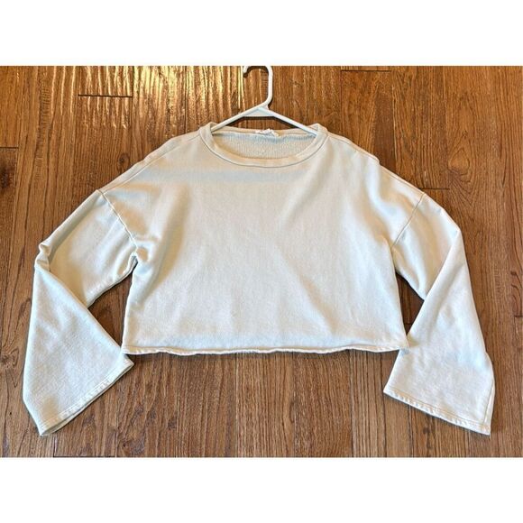 Peyton Valley crop ivory pullover sweatshirt m - Picture 8 of 9
